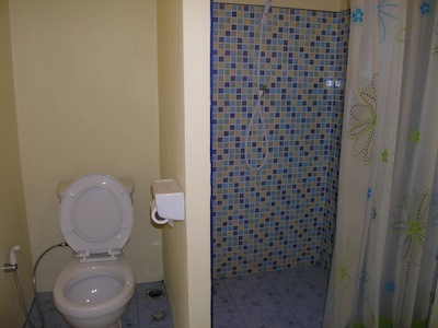 Shower and Toilet at Seaside Cottages